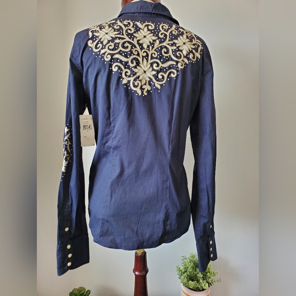 Ralph Lauren denim and supply  cowgirl/festival shirt. Size S/M - Picture 6 of 12